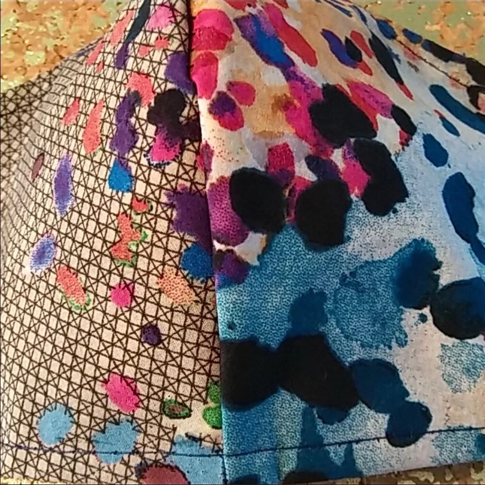 WOMEN'S “COLORFUL GRID” COTTON BLEND FACE MASK